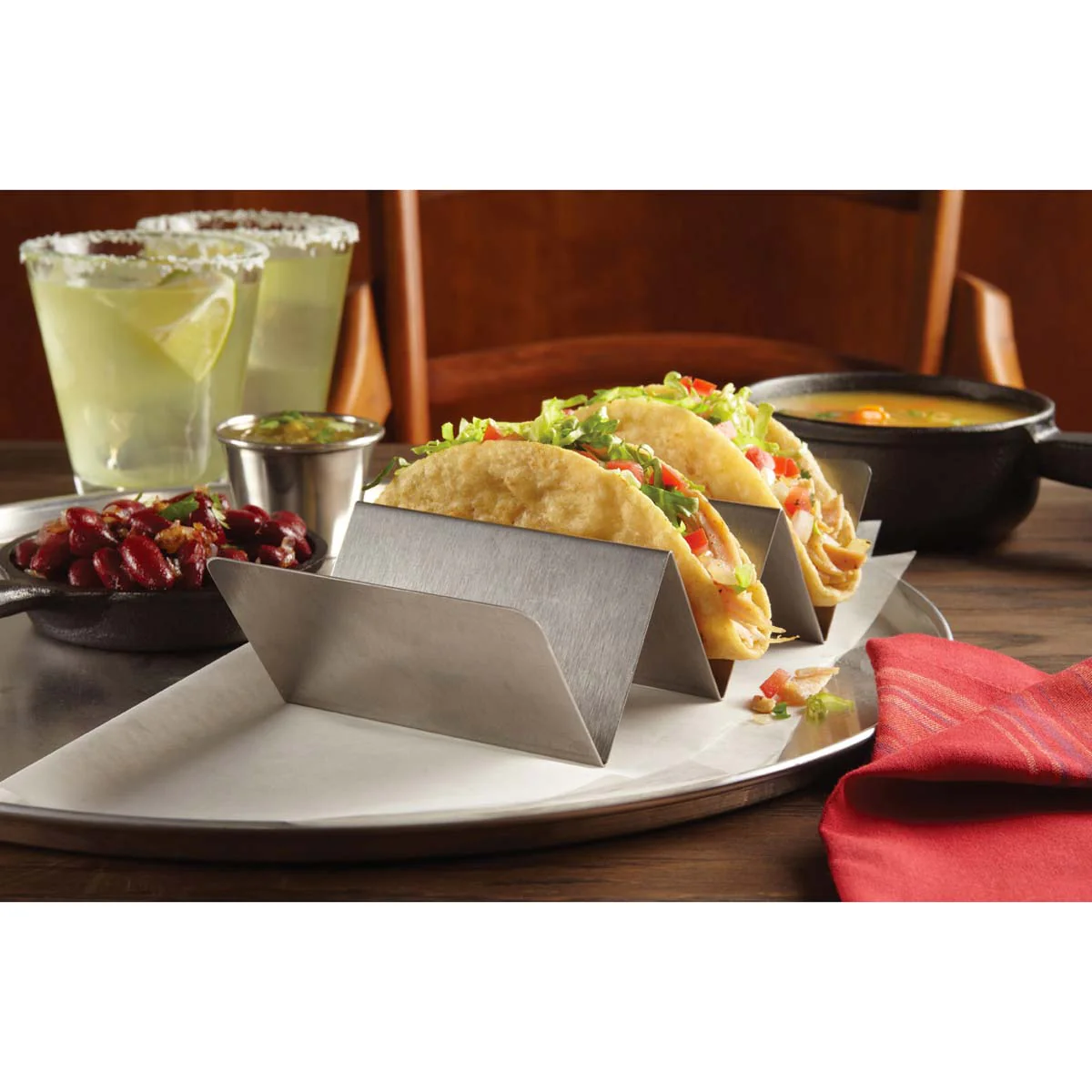 American Metalcraft TSH3 Taco Holder w/ 2 or 3 Compartments - Image 3
