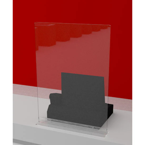 Cal-Mil 22134-24 Counter Mounted Sneeze Guard Shield, 24" x 33" - Image 2
