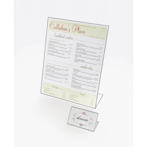 Cal-Mil 513 Plastic Easel Tabletop Cardholder, Clear, 8.5" x 11", Case of 12 - Image 2