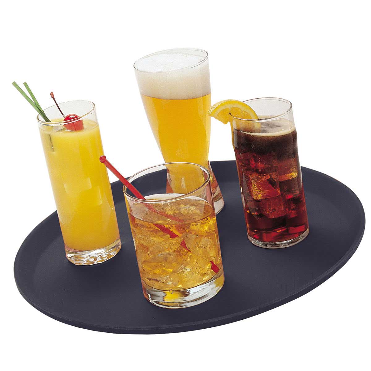 Cambro 1100CT110 Camtread Round Server Tray, Black, 11" - Image 3