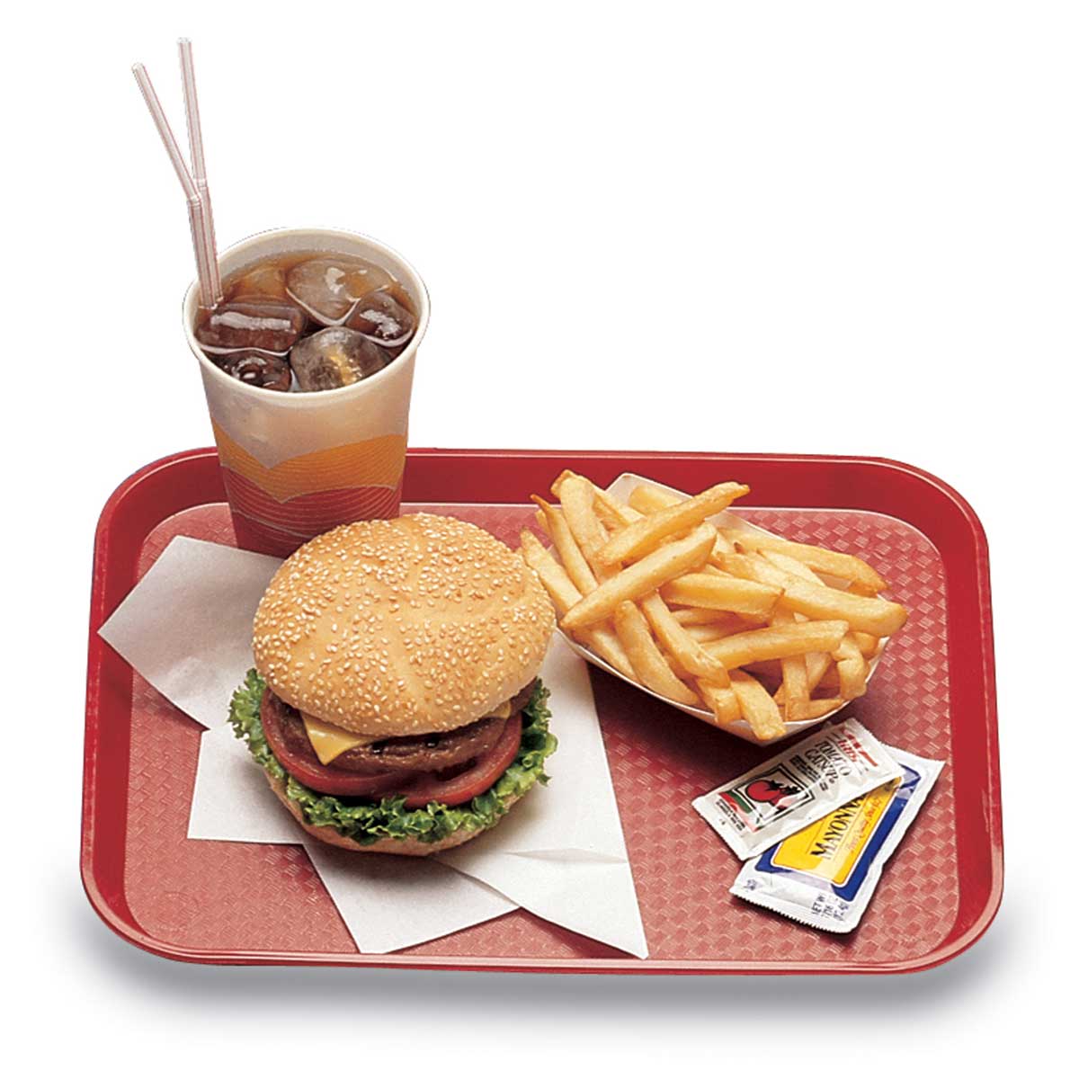 Cambro 1216FF163 Fast Food Tray, Red, 16" x 12" - Image 3