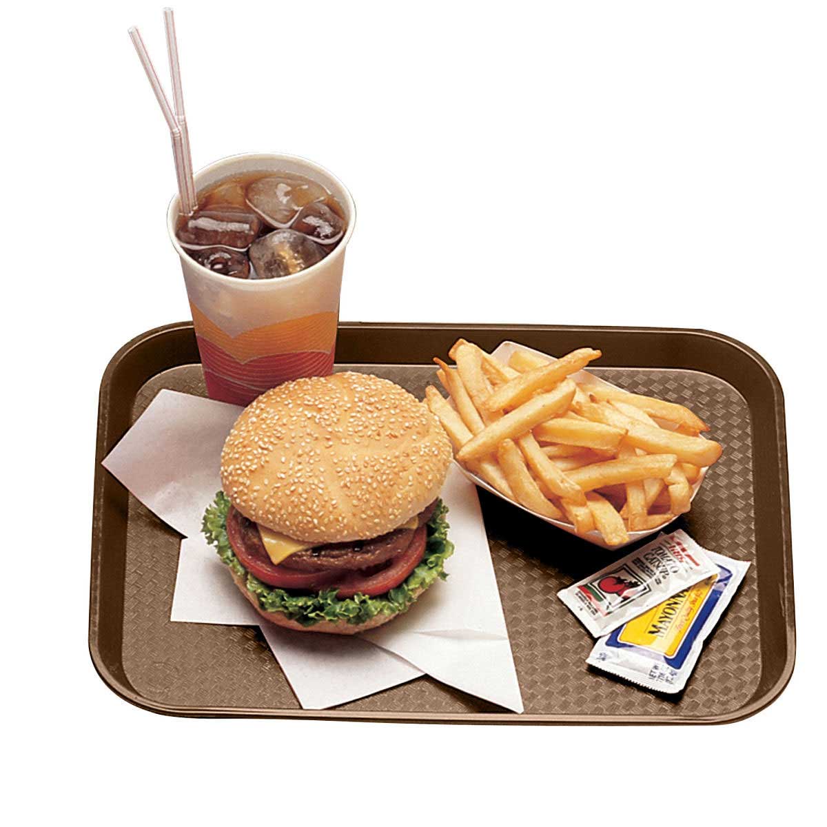 Cambro 1216FF167 Fast Food Tray, Brown, 16" x 12" - Image 3