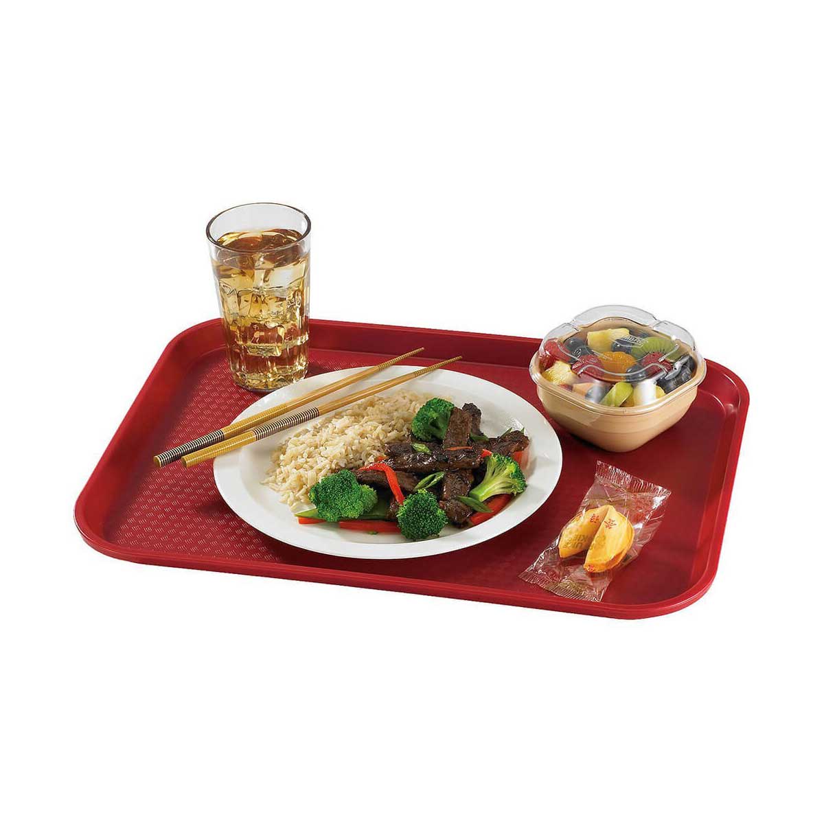 Cambro 1216FF416 Fast Food Tray, Cranberry, 16" x 12" - Image 2