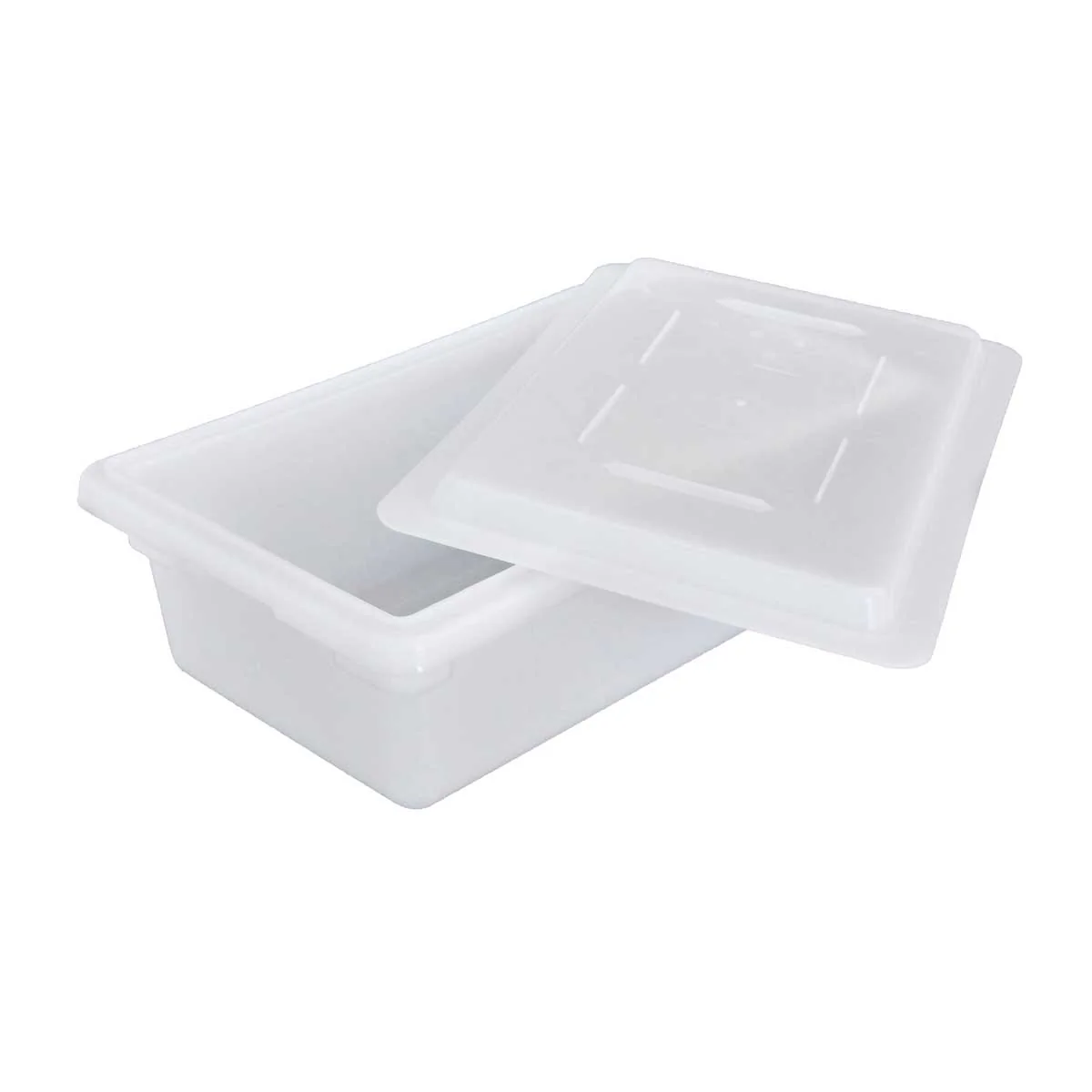 Cambro 1218CP148 Poly 1/2 Size Flat Food Box Lid, White, 18" x 12" - Image 2