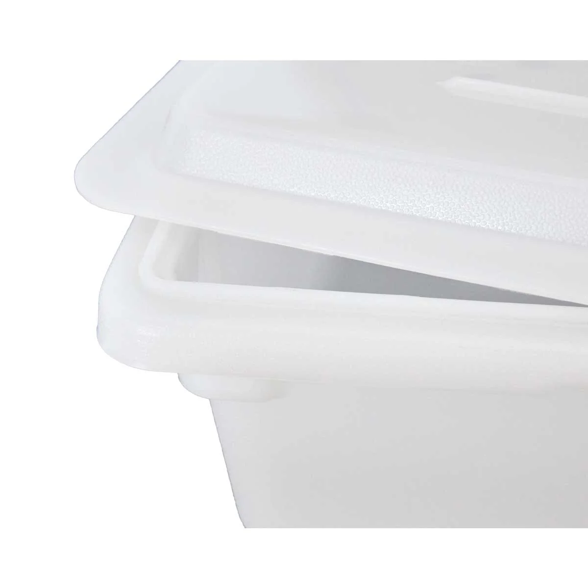 Cambro 1218CP148 Poly 1/2 Size Flat Food Box Lid, White, 18" x 12" - Image 3
