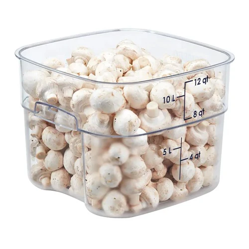 Cambro 12SFSPROCW135 CamSquare FreshPro Food Container, 12 Quart, Clear with Blue Graduation - Image 2