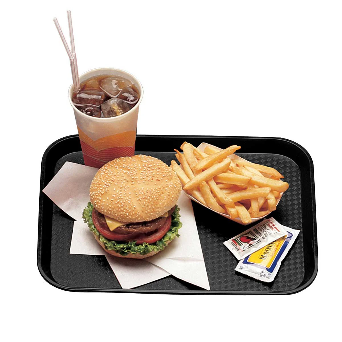 Cambro 1418FF110 Fast Food Tray, Black, 18" x 14" - Image 3
