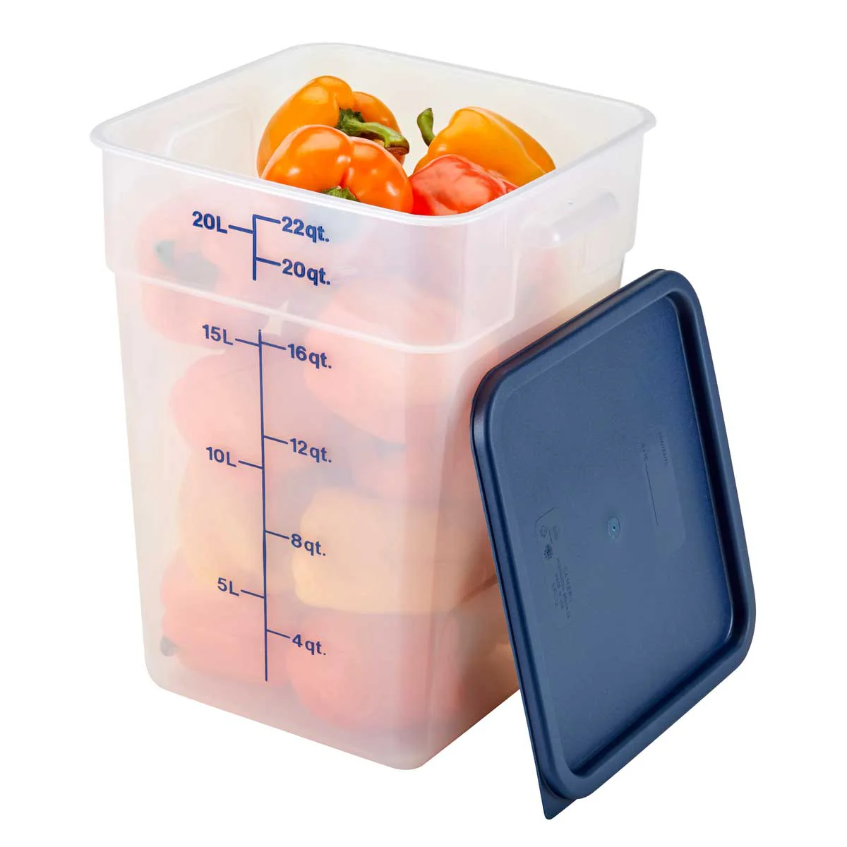 Cambro 22SFSPP190 CamSquare Storage Container, Translucent, 22 qt. - Image 2