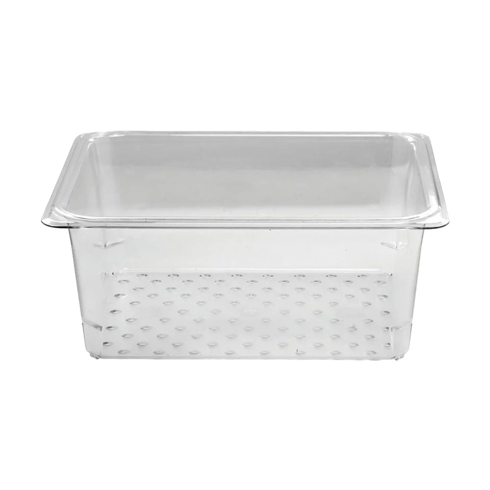Cambro 25CLRCW135 Camwear 1/2 Size Colander Food Pan, Clear, 5" Deep - Image 2