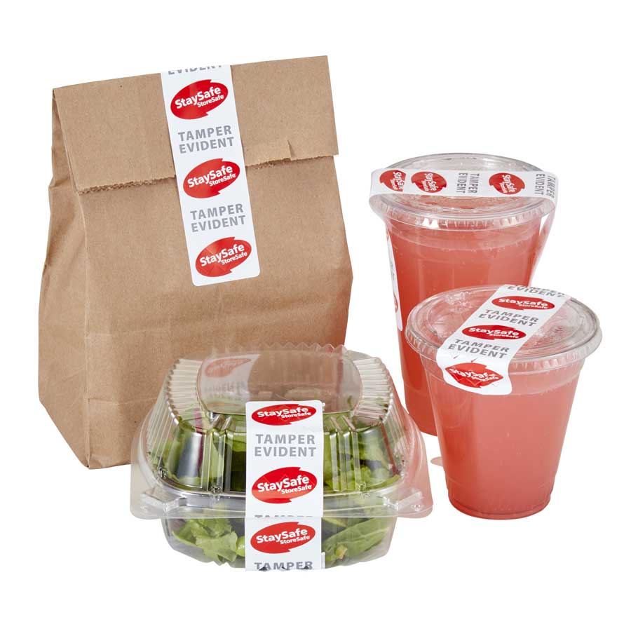 Cambro 26SSTELB6250 StaySafe Tamper Evident Label, 1-1/2" x 6", Pack of 250 Labels - Image 3