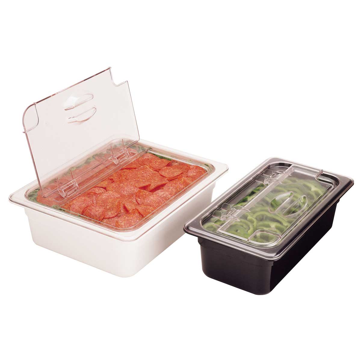 Cambro 30CWLN135 Camwear Notched Food Pan Flip Lid, Clear, 1/3 Size - Image 3