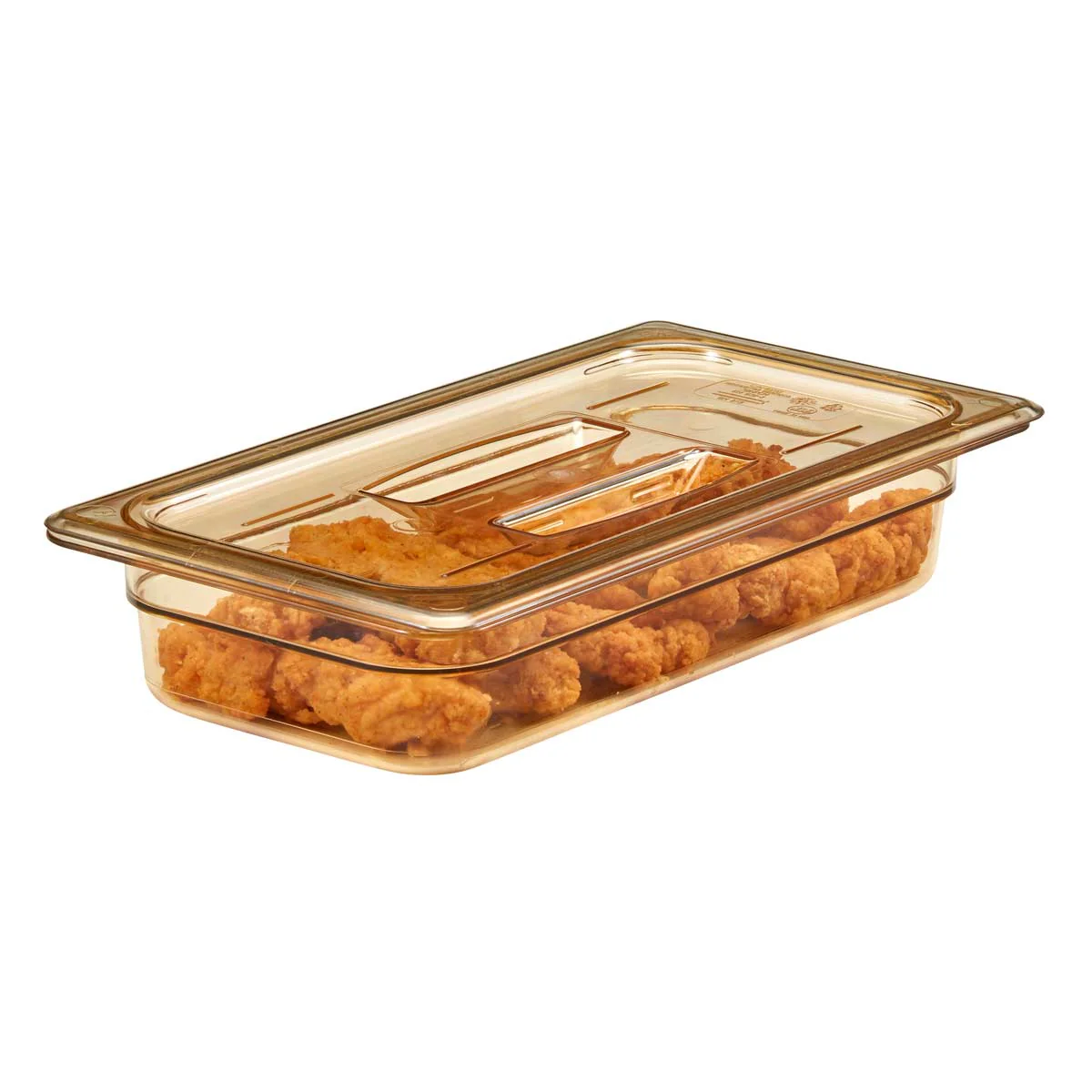 Cambro 30HPCH150 H-Pan High Heat Food Pan Lid w/ Handle, Amber, 1/3 Size - Image 2