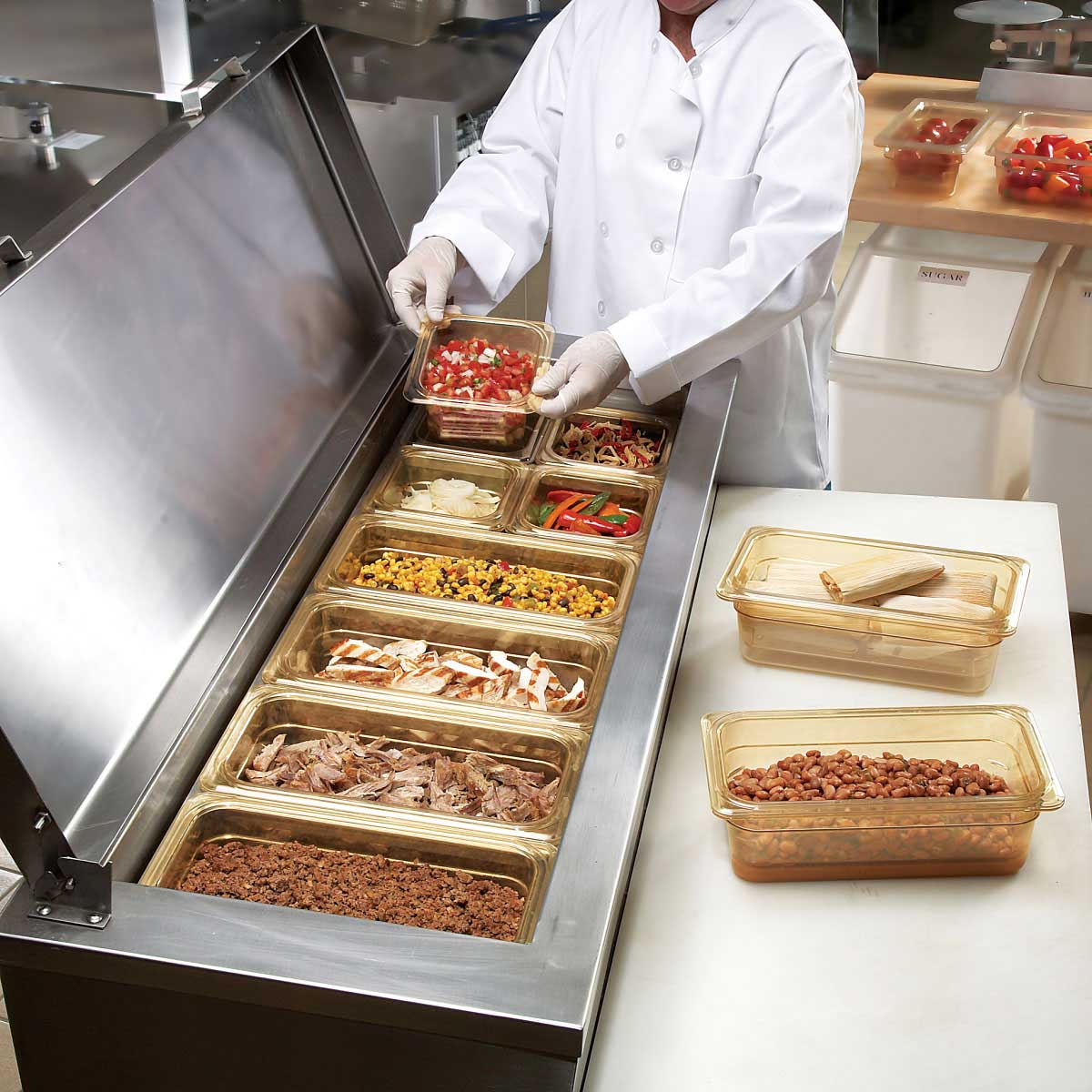 Cambro 34HP150 H-Pan 1/3 Size High Heat Food Pan, Amber, 4" Deep - Image 4
