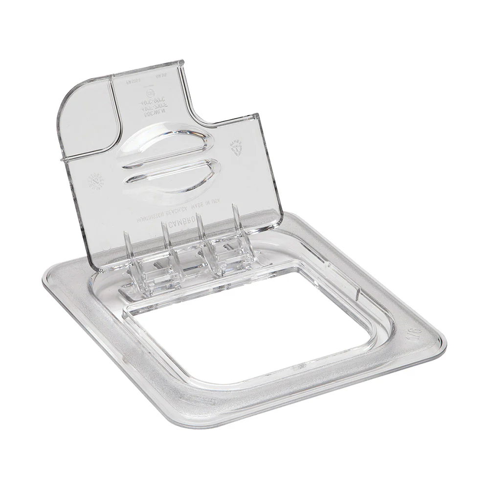 Cambro 60CWLN135 Camwear Notched Food Pan Flip Lid, Clear, 1/6 Size - Image 2