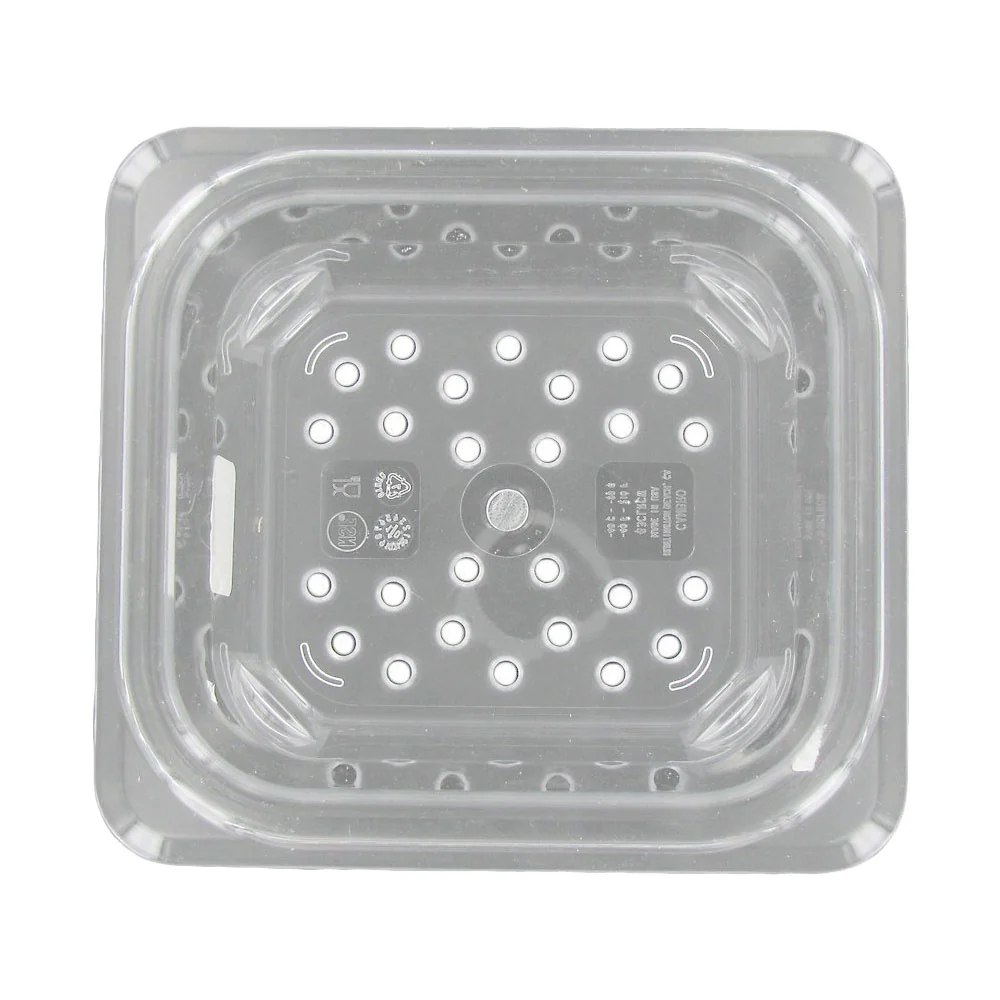 Cambro 63CLRCW135 Camwear 1/6 Size Colander Food Pan, Clear, 3" Deep - Image 3