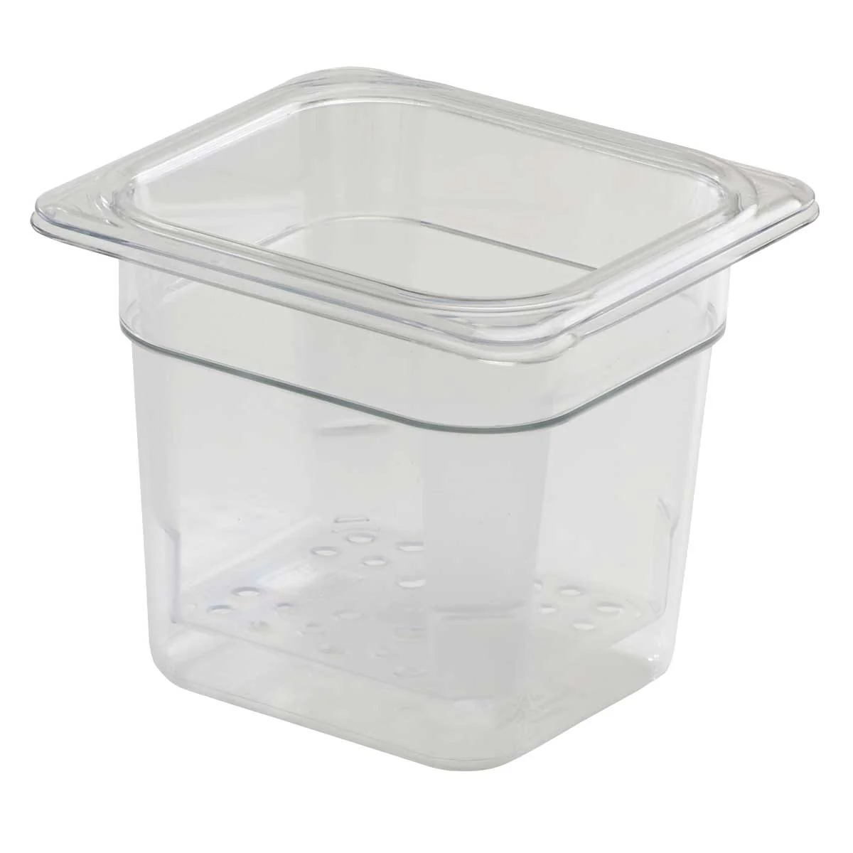 Cambro 65CLRCW135 Camwear 1/6 Size Colander Food Pan, Clear, 5" Deep - Image 2