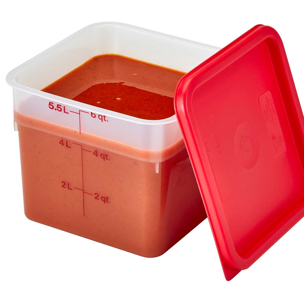 Cambro 6SFSPP190 CamSquare Storage Container, Translucent, 6 qt. - Image 3