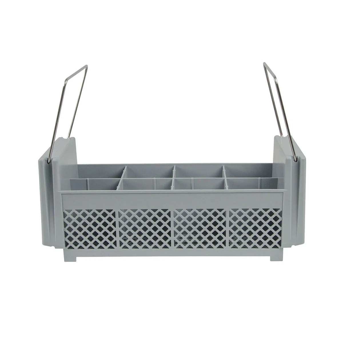Cambro 8FB434151 Camrack 1/2 Size Flatware Rack w/ Handles, 8 Compartment, Soft Gray - Image 2