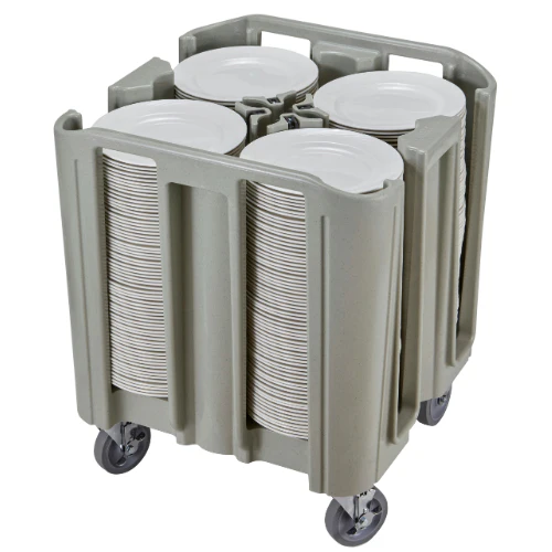 Cambro ADSC480 S-Series Dish Caddy for 4-5/8" to 12" Round Dishes, 4 Towers, Speckled Grey - Image 5