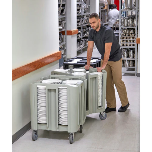 Cambro ADSC480 S-Series Dish Caddy for 4-5/8" to 12" Round Dishes, 4 Towers, Speckled Grey - Image 6