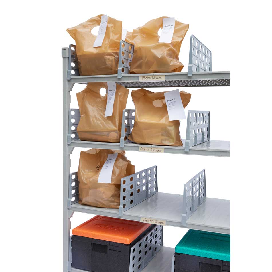 Cambro CPM244867FX3480 Camshelving Premium Series Flex Station, 1 Shelf, 3 Tiers w/ Angled Divider Bars, 24" x 48" x 67" - Image 3