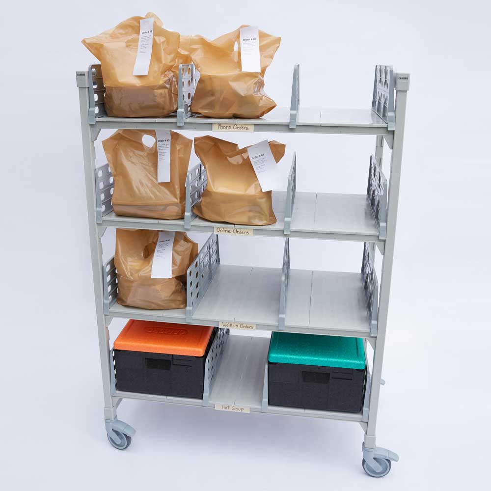 Cambro CPM244875FX4480 Camshelving Premium Series Flex Station, 4 Shelves w/ Divider Panels, 24" x 48" x 75" - Image 2