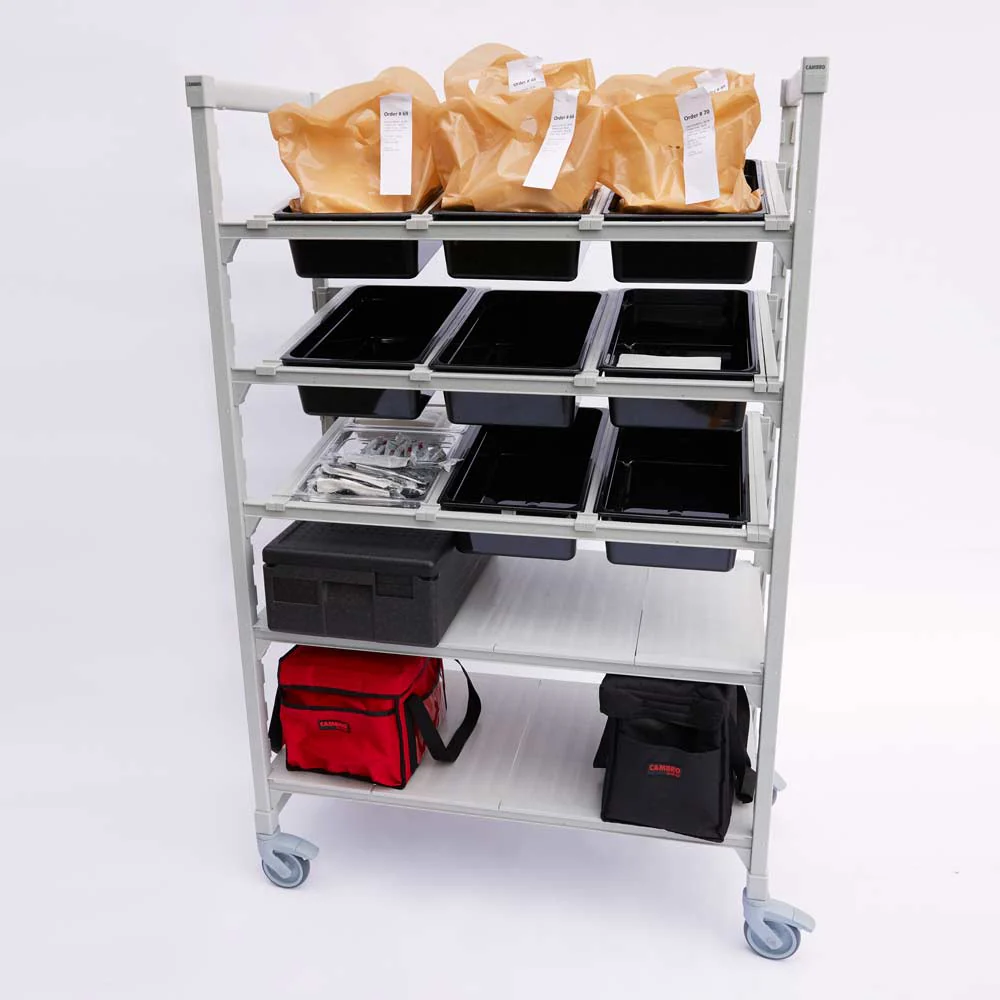 Cambro CPM244875FX5480 Camshelving Premium Series Flex Station, 2 Shelves, 3 Tiers w/ Angled Divider Bars, 24" x 48" x 75" - Image 2
