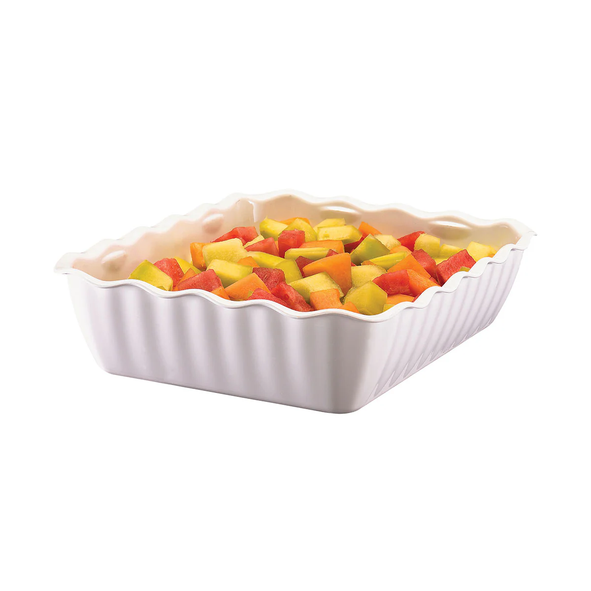Cambro DC10148 Scalloped-Pattern Deli Crock, White, 4.9 qt. - Image 2