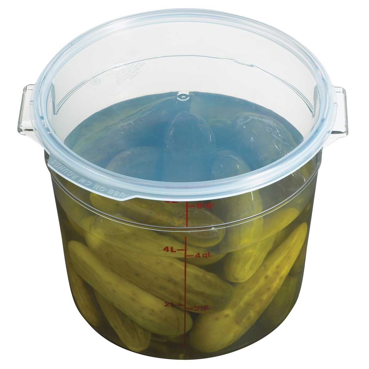 Cambro RFS6SCPP190 Camwear Round Seal Lid, Translucent, 6 & 8 qt. - Image 2