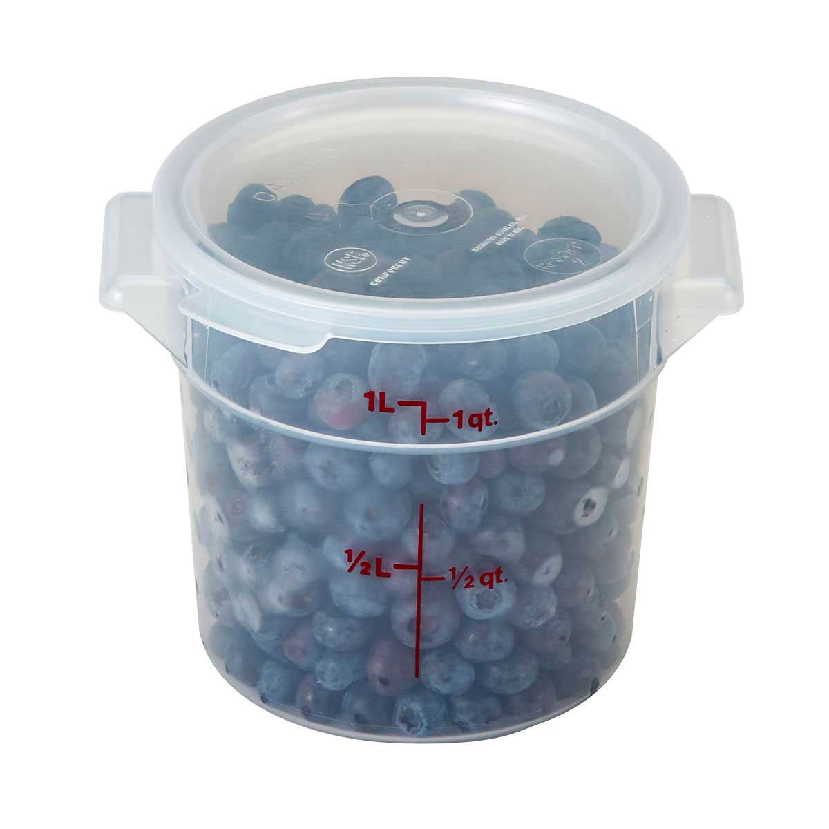 Cambro RFSC1PP190 Round Storage Lid, Translucent, 1 qt. - Image 2
