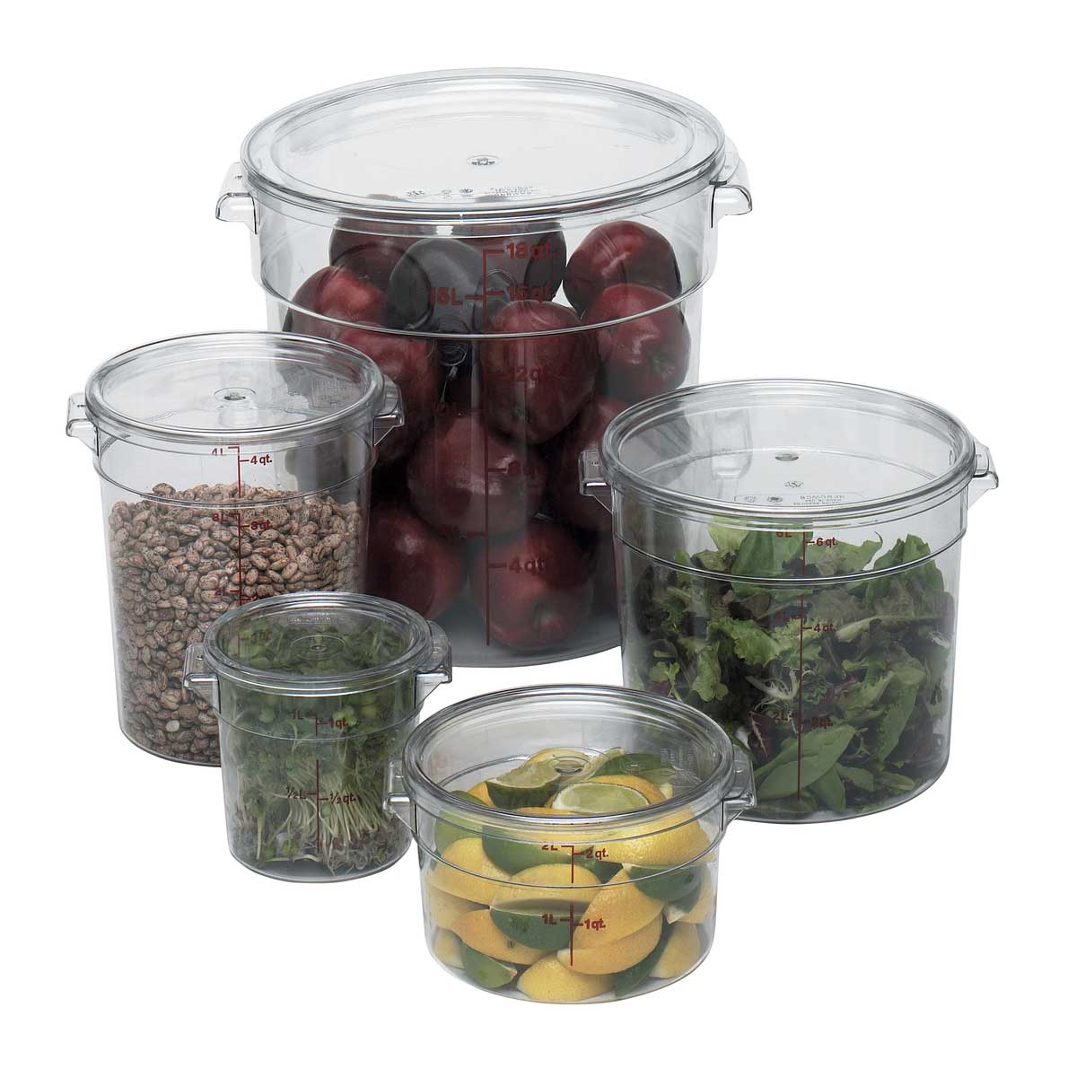 Cambro RFSCW2135 Camwear Round Storage Container, Clear, 2 qt. - Image 2