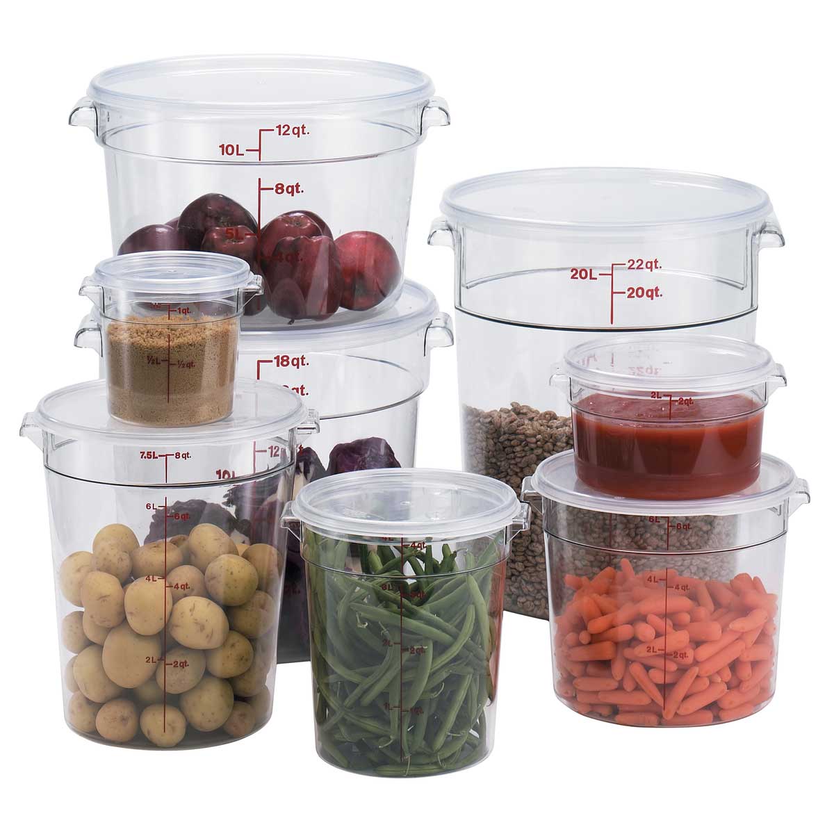 Cambro RFSCW4135 Camwear Round Storage Container, Clear, 4 qt. - Image 2