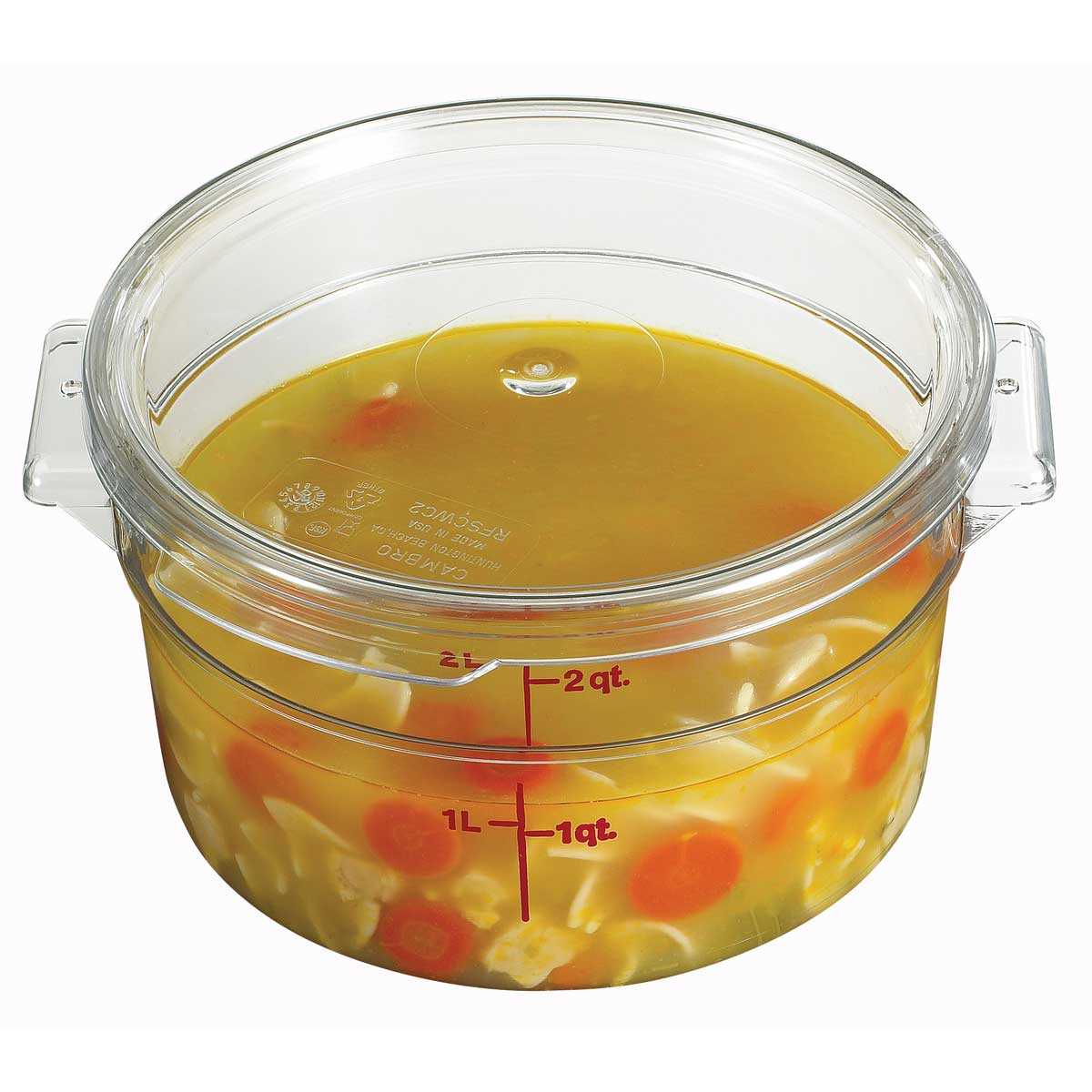 Cambro RFSCWC2135 Camwear Round Storage Lid, Clear, 2 & 4 qt. - Image 2