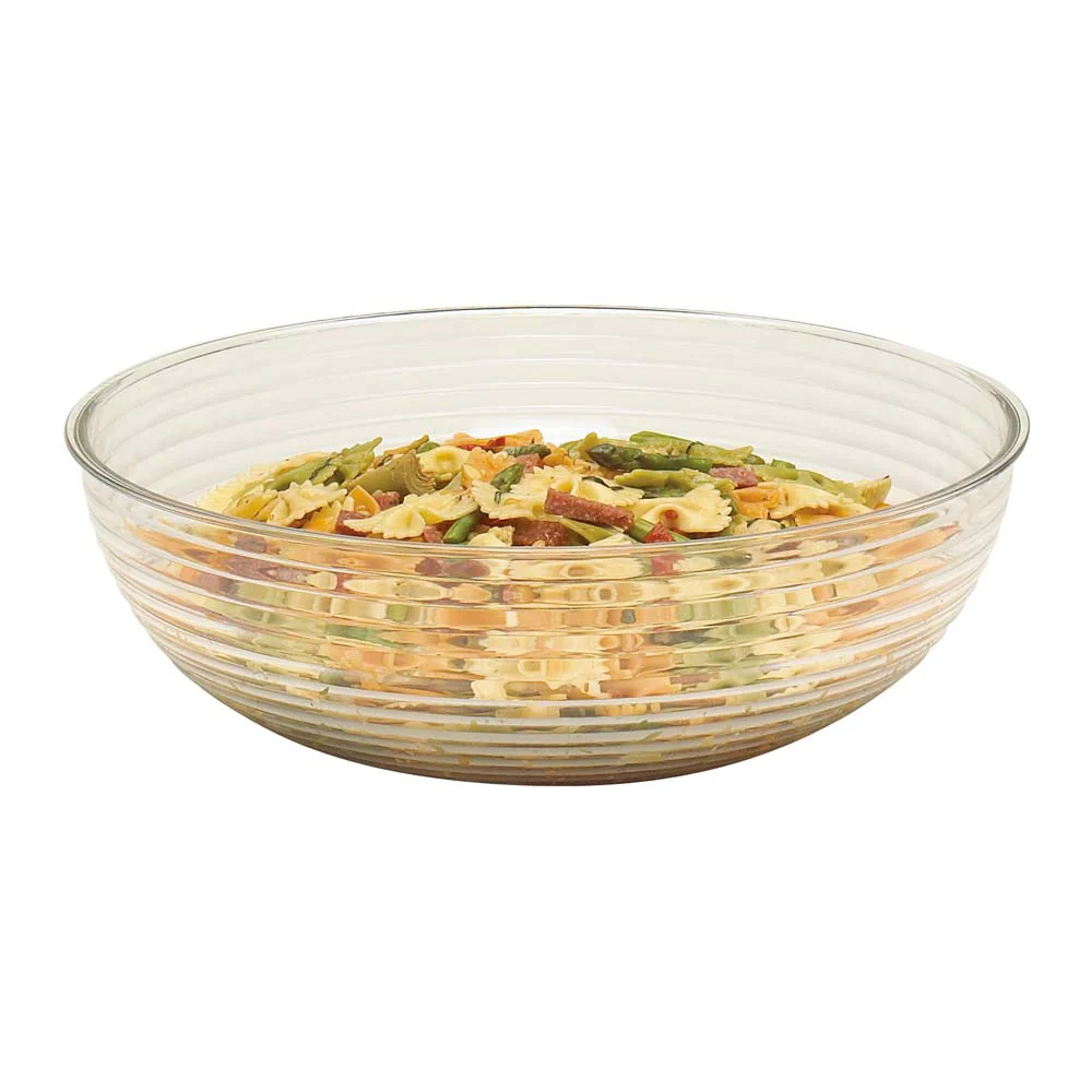 Cambro RSB10CW135 Camwear Round Ribbed Bowl, 10", Clear, Case of 12 - Image 2