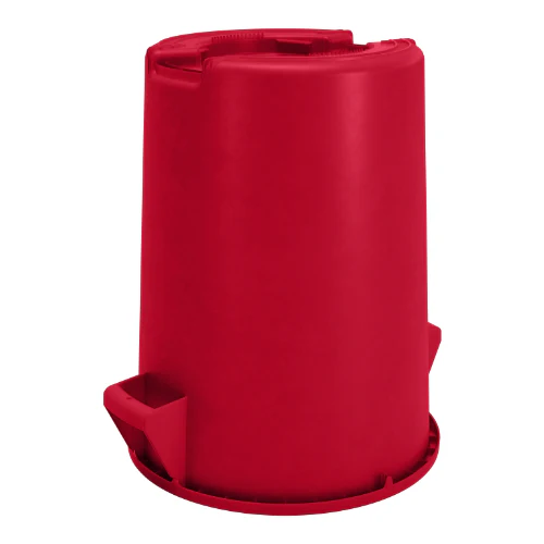 Carlisle 84103205 Bronco Round Waste Bin / Food Container, Red, 32 gal. - Image 3