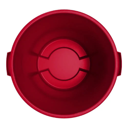 Carlisle 84103205 Bronco Round Waste Bin / Food Container, Red, 32 gal. - Image 6