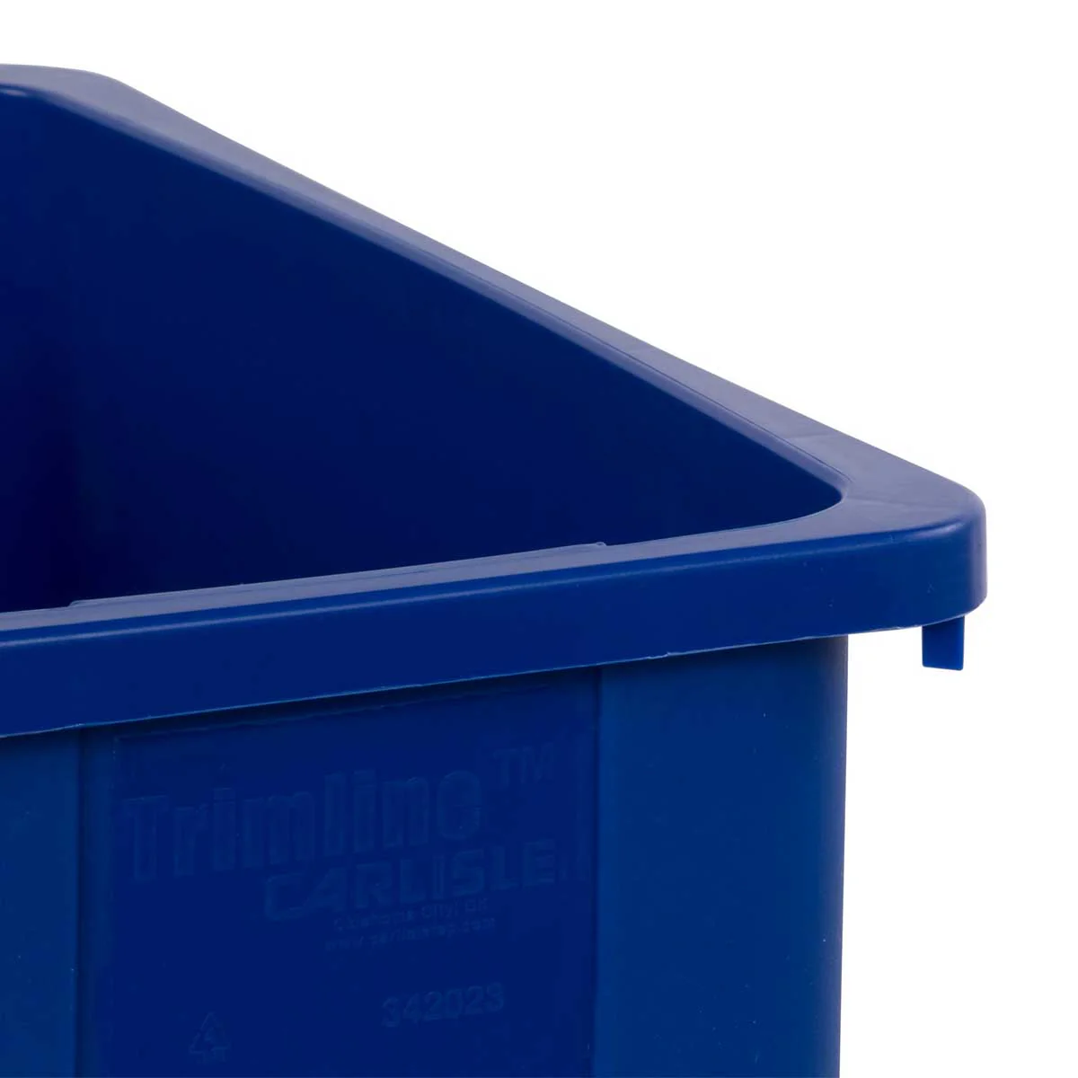 Carlisle 342023REC14 TrimLine Rectangle Recycle Waste Container, Blue, 23 gal. - Image 3