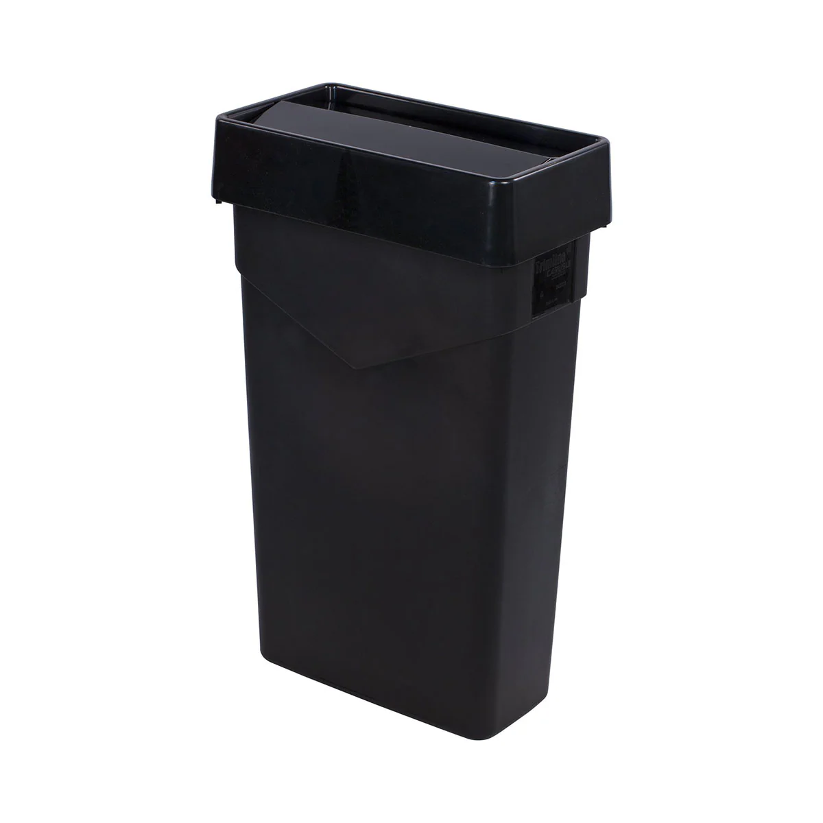 Carlisle 34202403 TrimLine Rectangle Swing Top Waste Container Trash Can Lid, Black - Image 3