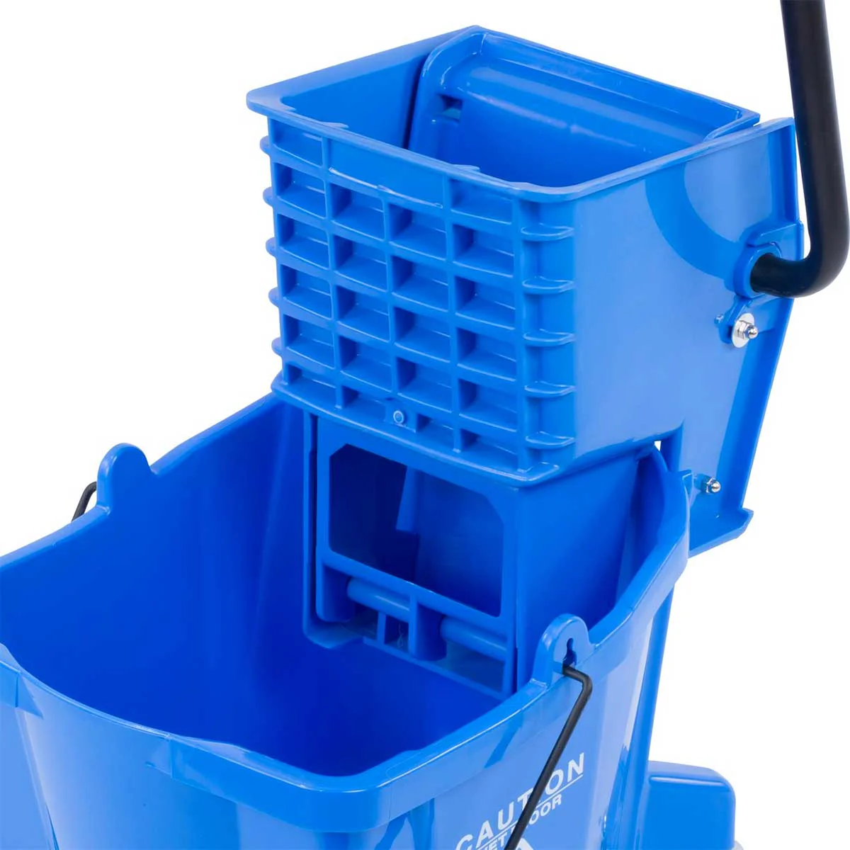 Carlisle 3690814 Flo-Pac Mop Bucket w/ Side Press Wringer, Blue, 26 qt. - Image 2