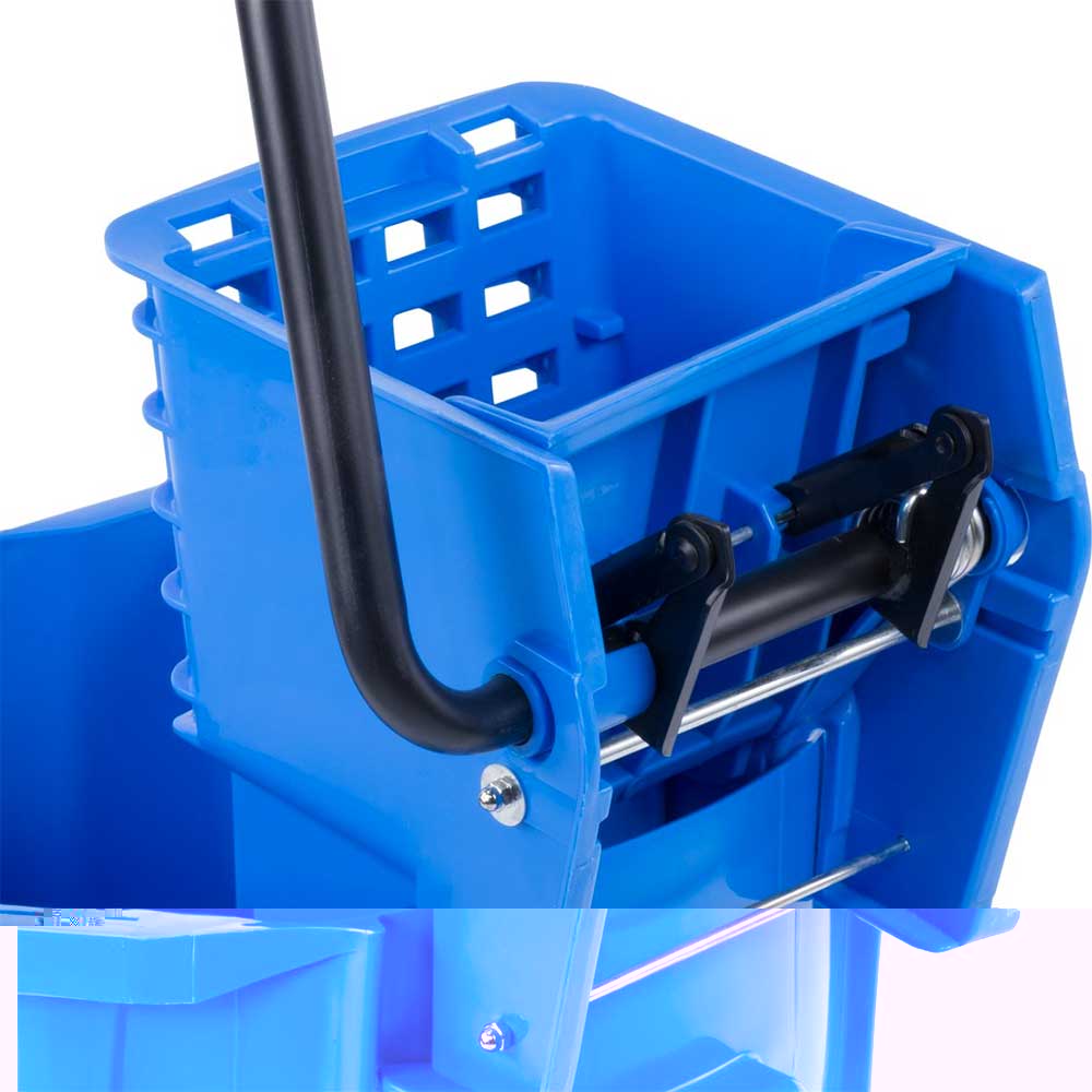 Carlisle 3690814 Flo-Pac Mop Bucket w/ Side Press Wringer, Blue, 26 qt. - Image 3