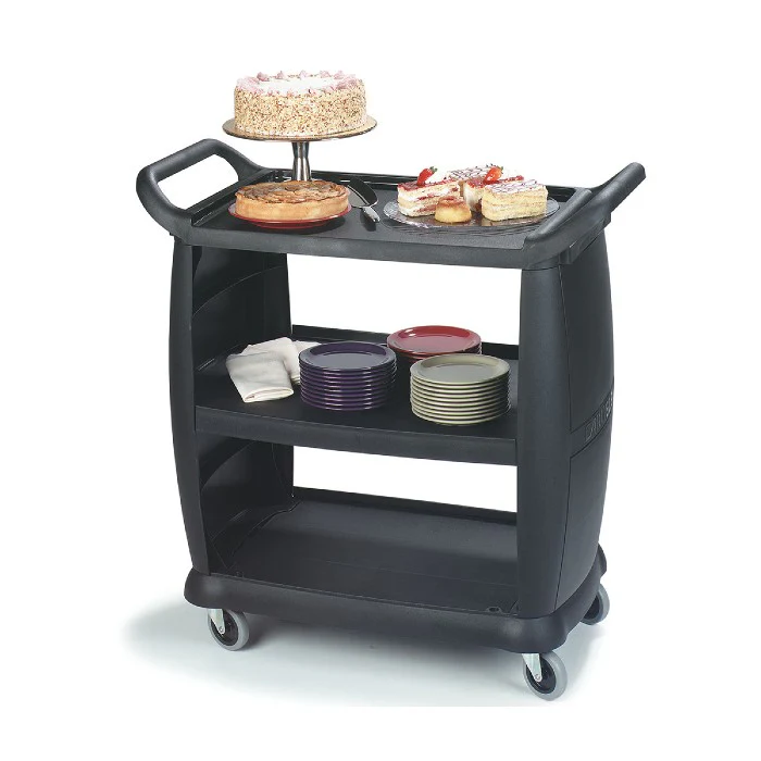 Carlisle CC203603 Bussing and Transport Cart, Black, 18" x 36-1/4" x 38" - Image 4