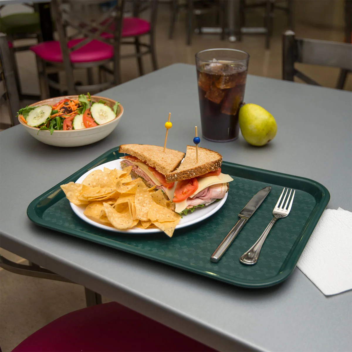 Carlisle CT121608 Cafe Standard Tray, Forest Green, 12" x 16" - Image 4