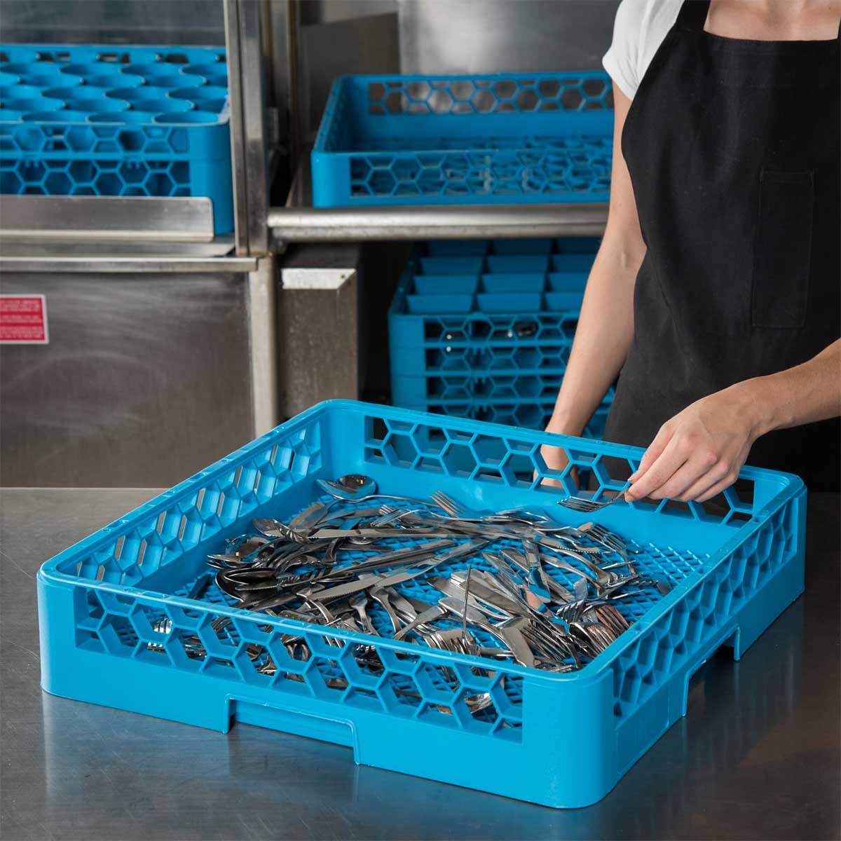 Carlisle RF14 Opti Clean Combo Flatware Rack, Full Size, Blue - Image 5
