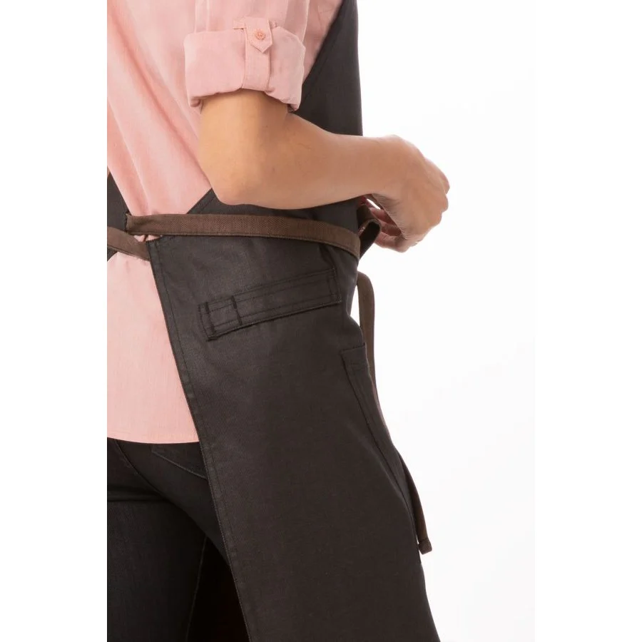 Chef Works ABWT051BNB0 Boulder Bib Apron, Brown Black, 34" x 30" - Image 5