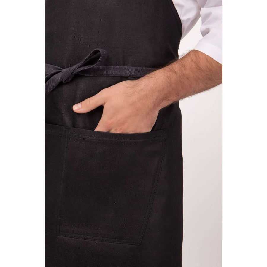 Chef Works ABWT051PUB0 Boulder Bib Apron, Purple Black, 34" x 30" - Image 2
