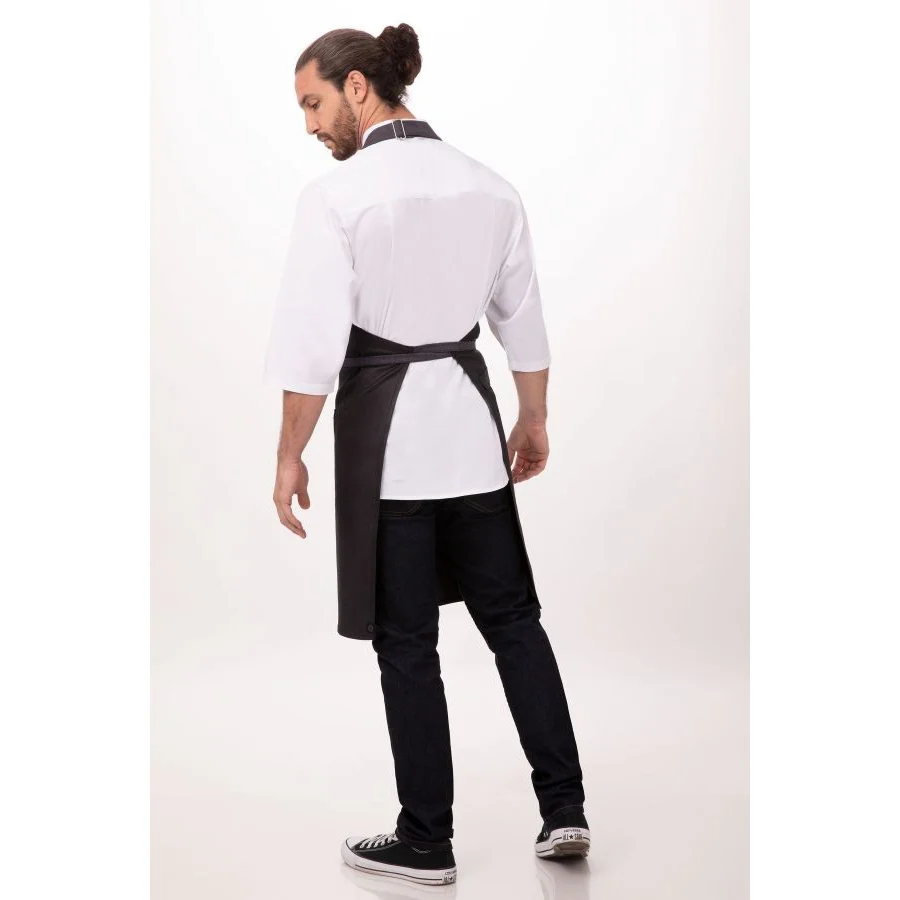 Chef Works ABWT051PUB0 Boulder Bib Apron, Purple Black, 34" x 30" - Image 4