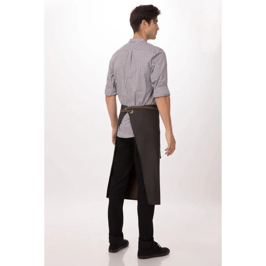 Chef Works ALWWT021BNB0 Boulder Bistro Apron, Brown Black, 36" x 30" - Image 3