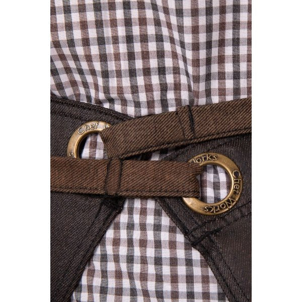 Chef Works ALWWT021BNB0 Boulder Bistro Apron, Brown Black, 36" x 30" - Image 5