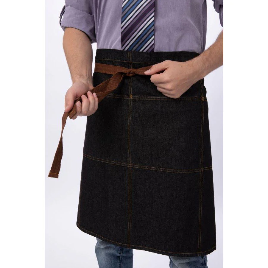Chef Works AW049BLK Memphis Bistro Apron, Black, 32" x 24" - Image 5