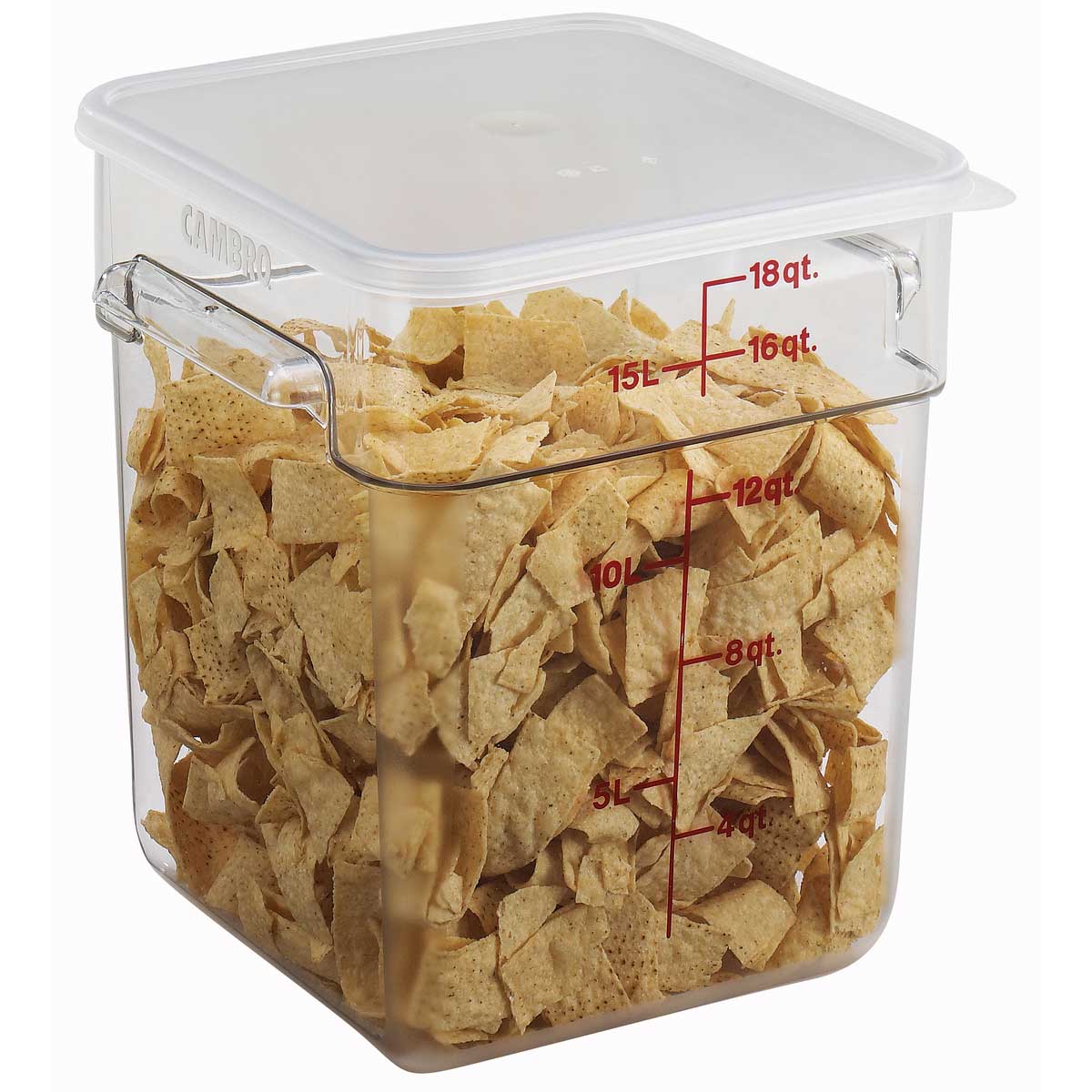 Culinary Essentials by Cambro 18SFSCW135 CamSquare Camwear Storage Container, Clear, 18 qt. - Image 2